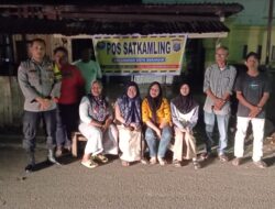 Bhabinkamtibmas Cek Dan Patroli Pos Satkamling, Sosialisasikan Call Center 110 Polres Sibolga