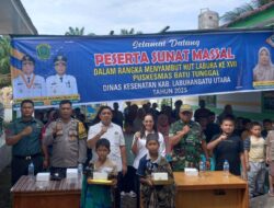 Dalam Rangka Mensukseskan Hari Ulang Tahun Labura, Babinsa Dukung Pemerintah Sunat Massal