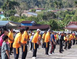 Sambut HUT Bhayangkara Ke – 79 Tahun Polres Pakpak Bharat Adakan Olahraga Bersama