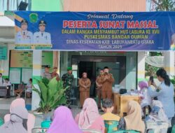 Koramil 05/BD Menghadiri Pelaksanaan Sunat Massal Dalam Rangka HUT Kabupaten Labuhanbatu Utara ke 17