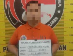 Sat Narkoba Polres Pelabuhan Belawan Tangkap Pengedar Shabu di Jalan Selebes Belawan