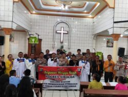 Personil Polres Sibolga Laksanakan Minggu Kasih Dan Sosialisasi Call Center 110