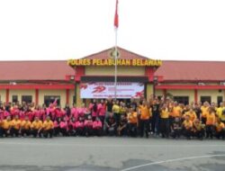 Semarak Hari Bhayangkara ke-79, Polres Pelabuhan Belawan Gelar Senam Bersama Perkuat Sinergitas Antar instansi
