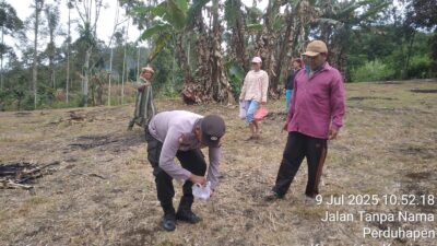 Kapolres Pakpak Bharat Pada Penanaman Serentak Kuartal III : Bhabinkamtibmas Dorong Semangat Masyarakat Dukung Program Ketapang