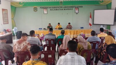 Danramil 06/MB Bersama Forkopimca Kecamatan Marbau Melaksanakan Kegiatan Pembentukan Panitia HUT RI ke 80