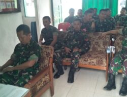 Danramil 05/BD Bersama Anggota Melaksanakan Jam Komandan Dandim melalui Vidcom