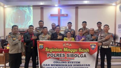 Polres Sibolga Laksanakan Minggu Kasih Di Gereja GPI Sibolga, Berikan Pesan Kamtibmas