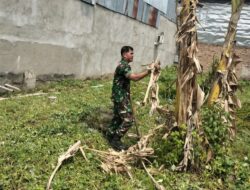 Pembersihan dan Penataan Calon Mes Koramil 03/SB di Kelurahan Sei Berombang