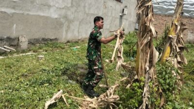 Pembersihan dan Penataan Calon Mes Koramil 03/SB di Kelurahan Sei Berombang
