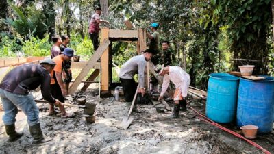 Pembuatan Sumur Bor TMMD 125 Kodim 0209/Labuhanbatu Capai 40%, Warga Desa Tanjung Medan Segera Nikmati Air Bersih