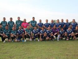 Danyonmarhanlan l Ikuti Olahraga Sepakbola Persahabatan Lantamal l dan Pemprov Sumatera Utara