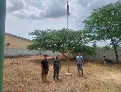 Batituud Koramil 12/LP Beri Himbauan Pemasangan Bendera Merah Putih Di Ram PT. KAN