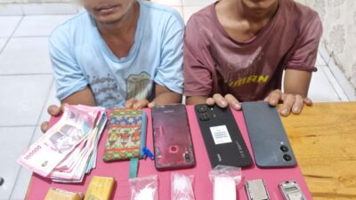 Sat Resnarkoba Polres Siak Bekuk Dua Bandar Shabu di Dayun, Barang Bukti dan Pelaku Diamankan