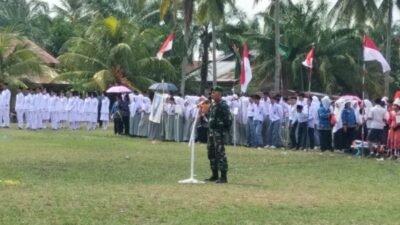 Babinsa Koramil 03/SB Pimpin Upacara HUT RI ke-80 Tingkat Desa Sei Penggantungan