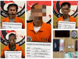 Sat Narkoba Polres Pelabuhan Belawan Tangkap Pengedar dan Tiga Pengguna Narkoba di Martubung