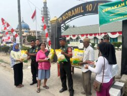 GPM, Koramil 10/Tanjung Medan Dukung Pemerintahan Jual Beras Bulog Murah