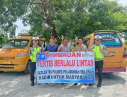 Sat Lantas Polres Pelabuhan Belawan Sosialisasi Tertib Lalu Lintas ke Supir Angkot