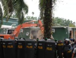 Tim gabungan Polda Sumut, Kodam I/BB dan Pemprov Sumut Rubuhkan THM Marcopolo