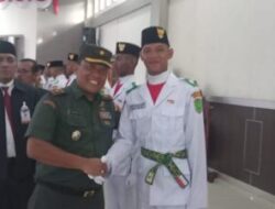 Danramil 01/AK Hadiri Pengukuhan Calon Peserta Paskibraka Tingkat Kabupaten Labuhanbatu Utara