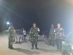 Babinsa Koramil 02/TL Gelar Patroli Gabungan Bersama Ormas Ciptakan Suasana Kondusif di Kualuh Leidong