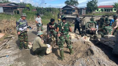 Kodim 0210/TU Rampungkan Jembatan Modular di Desa Hutagalung Siwaluompu.