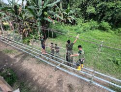 Progres 66 Persen, Satgas Bakti TNI Percepat Pembangunan Jembatan Gantung Sungai Sowu