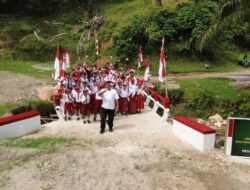 Kodim 0203/Langkat Rampungkan Pembangunan Jembatan Beton Penghubung Tiga Desa di Salapian