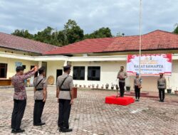 Kapolres Pakpak Bharat Pimpin Upacara Serah Terima Jabatan Kasat Samapta.