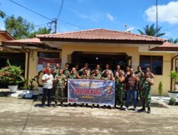 Silaturahmi Hari Bhayangkara, Koramil 01/Aek Kanopan Teguhkan Soliditas TNI-Polri