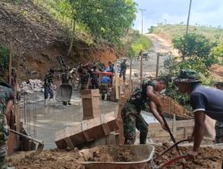 Kodim 0205/Tanah Karo Rampungkan Pembangunan Jembatan Beton di Desa Bukit Makmur
