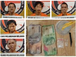 Sat Narkoba Polres Pelabuhan Belawan Tangkap 1 Pengedar dan 4 Pengguna Shabu di Labuhan Deli