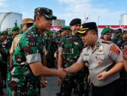 Wujud Sinergitas, Kapolres Pelabuhan Belawan Hadiri Upacara Penyambutan Personel Satgas Pamtas RI-PNG