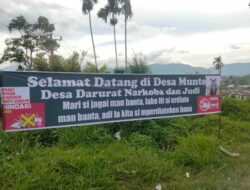 Spanduk “Desa Darurat Narkoba dan Judi” Terpampang di Desa Munte