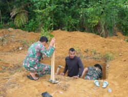 Satgas TMMD Laksanakan Pembangunan Sumur Bor dan Gali Lobang Septic tank di Dusun Wonosari Desa Aek Batu