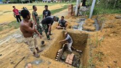 Semangat Gotong Royong Warnai Pembangunan MCK TMMD ke-130 Kodim 0209/Labuhanbatu di Desa Aek Batu